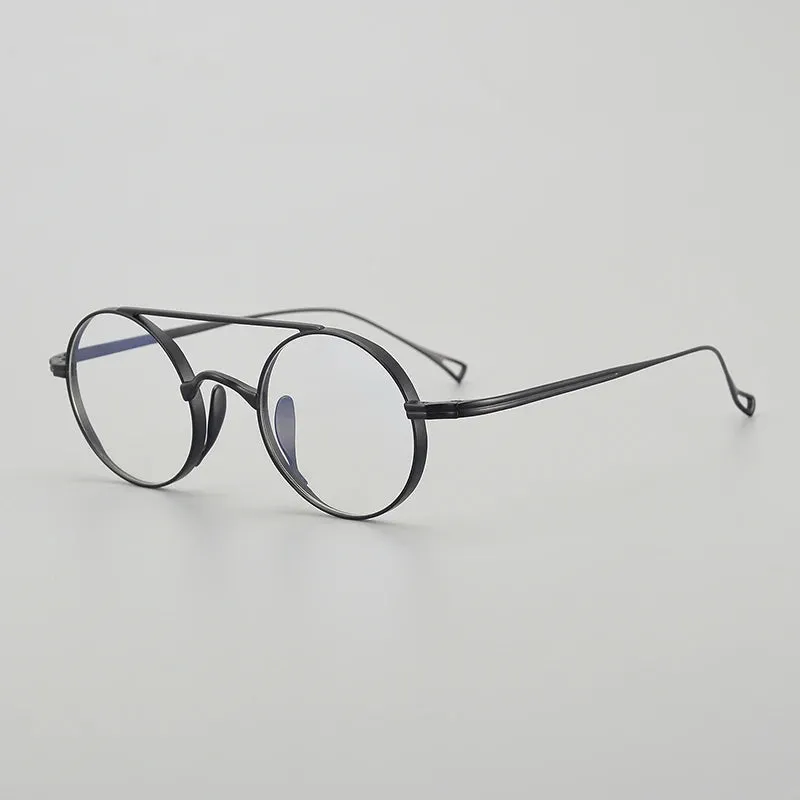 Gatenac Unisex Full Rim Double Bridge Titanium Eyeglasses Gxyj1473