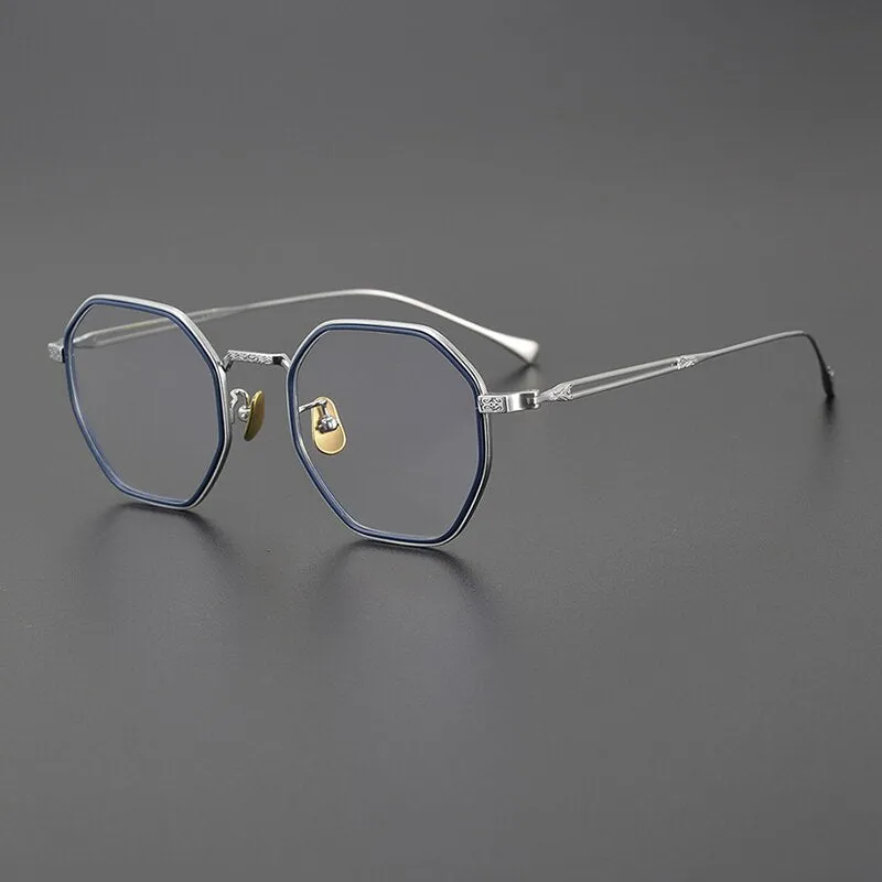 Gatenac Unisex Full Rim Polygon Titanium Eyeglasses Gxyj1124