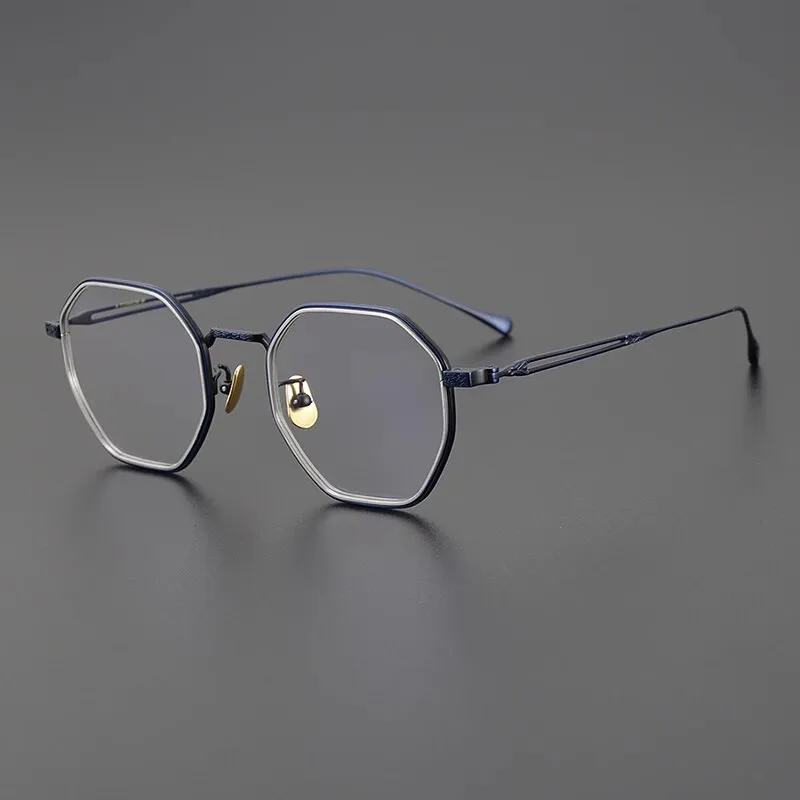 Gatenac Unisex Full Rim Polygon Titanium Eyeglasses Gxyj1124