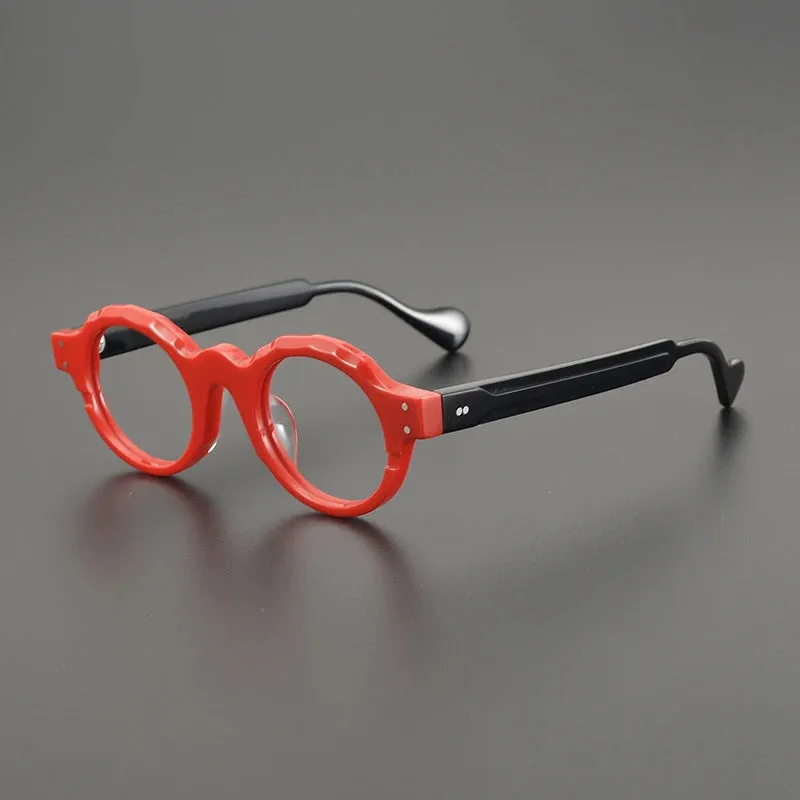 Gatenac Unisex Full Rim Round Acetate Eyeglasses Gxyj1170