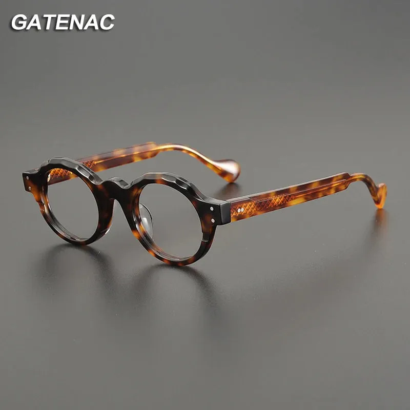 Gatenac Unisex Full Rim Round Acetate Eyeglasses Gxyj1170