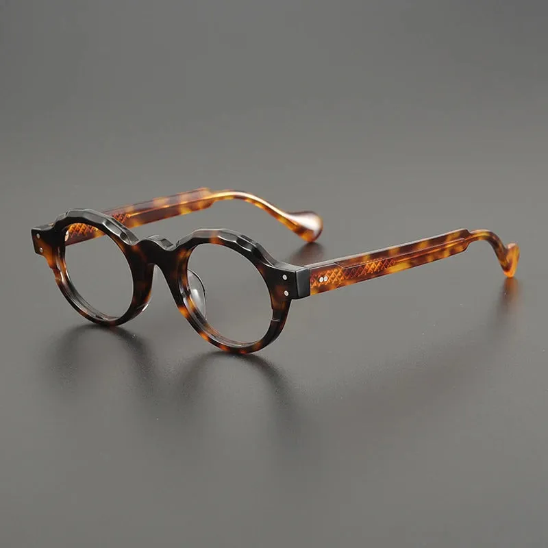 Gatenac Unisex Full Rim Round Acetate Eyeglasses Gxyj1170