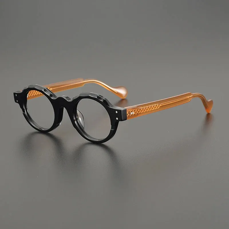 Gatenac Unisex Full Rim Round Acetate Eyeglasses Gxyj1170
