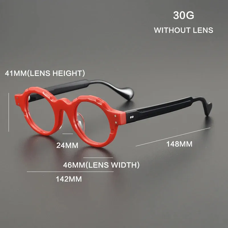 Gatenac Unisex Full Rim Round Acetate Eyeglasses Gxyj1170