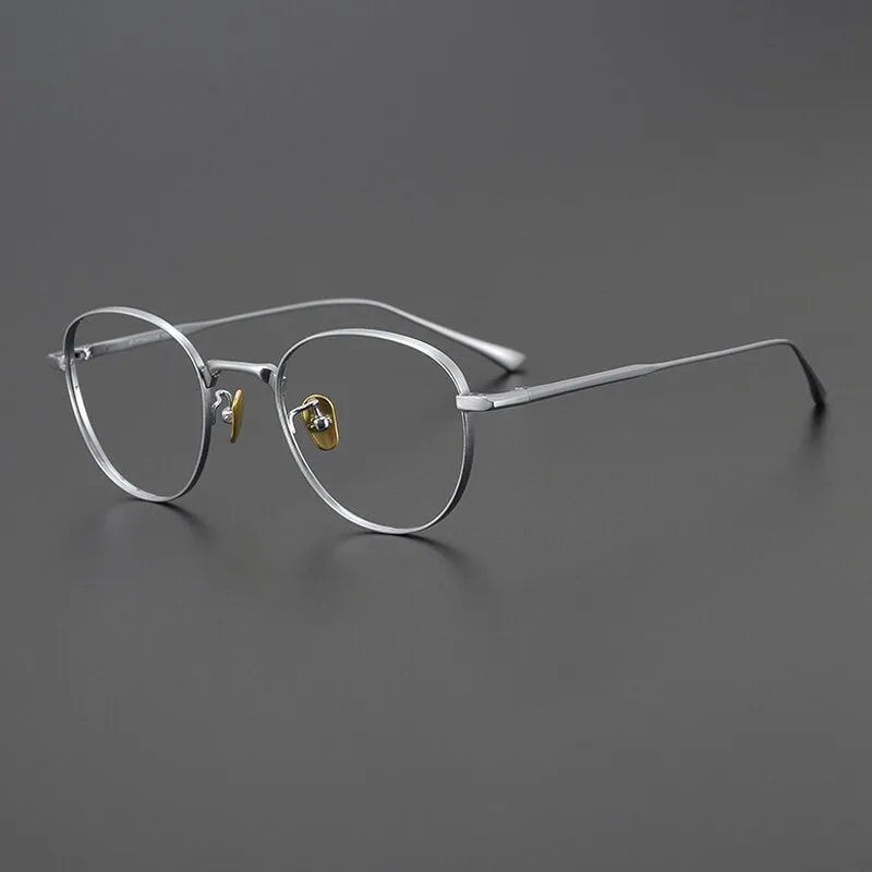 Gatenac Unisex Full Rim Round Square Titanium Eyeglasses Gxyj988
