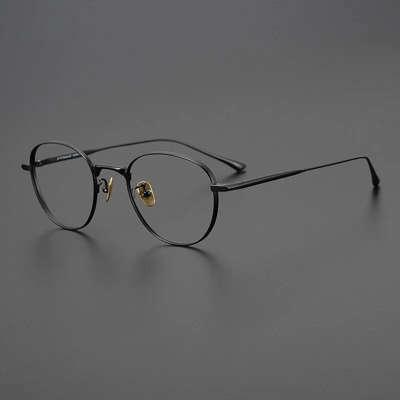 Gatenac Unisex Full Rim Round Square Titanium Eyeglasses Gxyj988