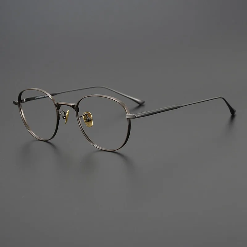 Gatenac Unisex Full Rim Round Square Titanium Eyeglasses Gxyj988