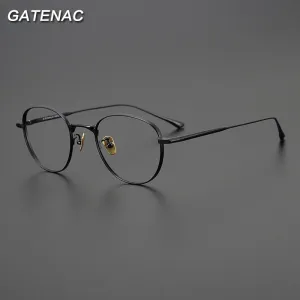 Gatenac Unisex Full Rim Round Square Titanium Eyeglasses Gxyj988