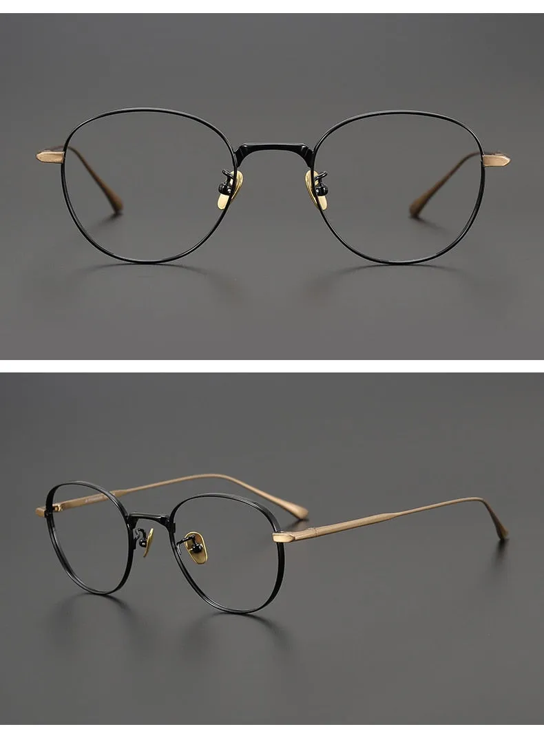 Gatenac Unisex Full Rim Round Square Titanium Eyeglasses Gxyj988