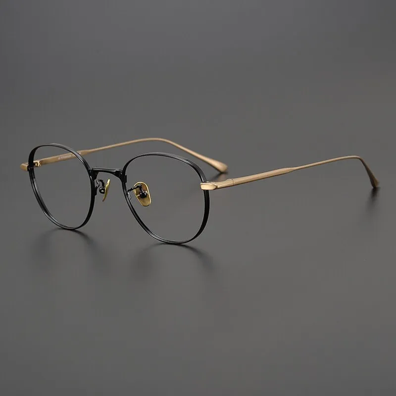 Gatenac Unisex Full Rim Round Square Titanium Eyeglasses Gxyj988
