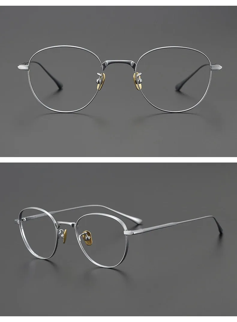 Gatenac Unisex Full Rim Round Square Titanium Eyeglasses Gxyj988