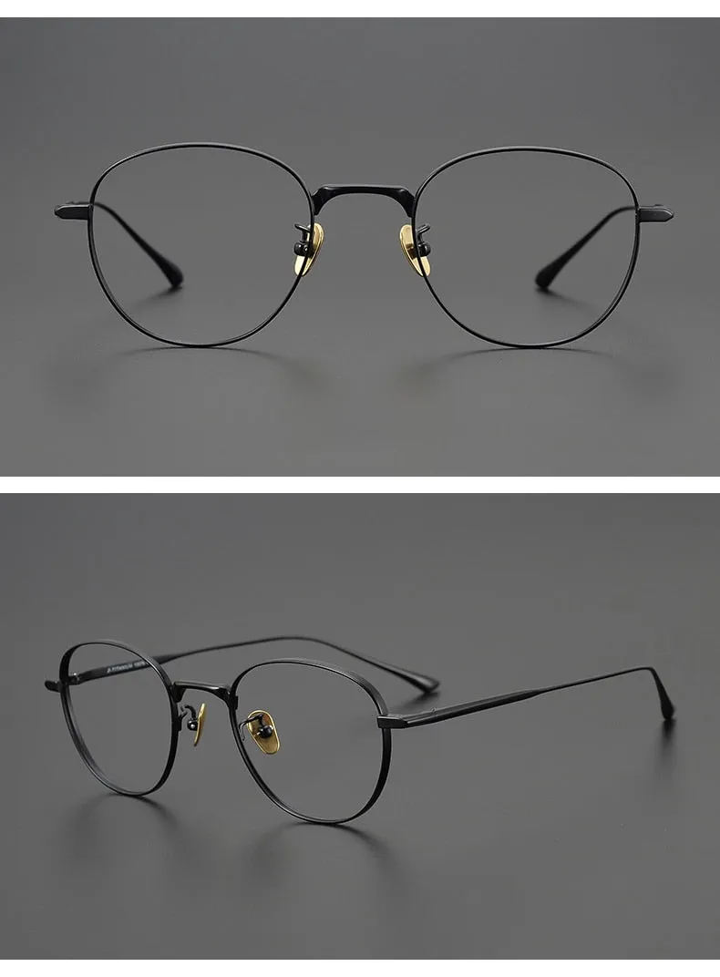 Gatenac Unisex Full Rim Round Square Titanium Eyeglasses Gxyj988