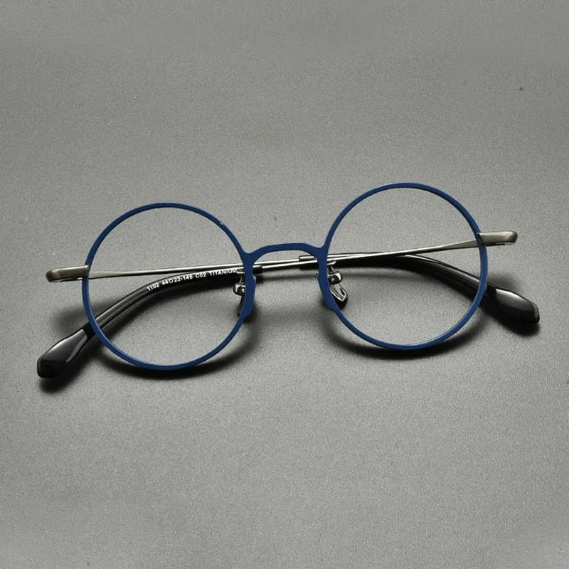 Gatenac Unisex Full Rim Round Titanium Eyeglasses Gxyj847