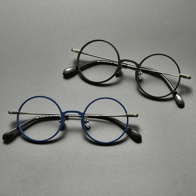 Gatenac Unisex Full Rim Round Titanium Eyeglasses Gxyj847