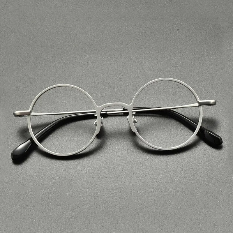 Gatenac Unisex Full Rim Round Titanium Eyeglasses Gxyj847