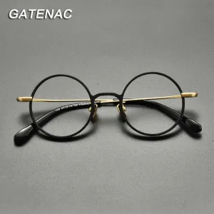 Gatenac Unisex Full Rim Round Titanium Eyeglasses Gxyj847