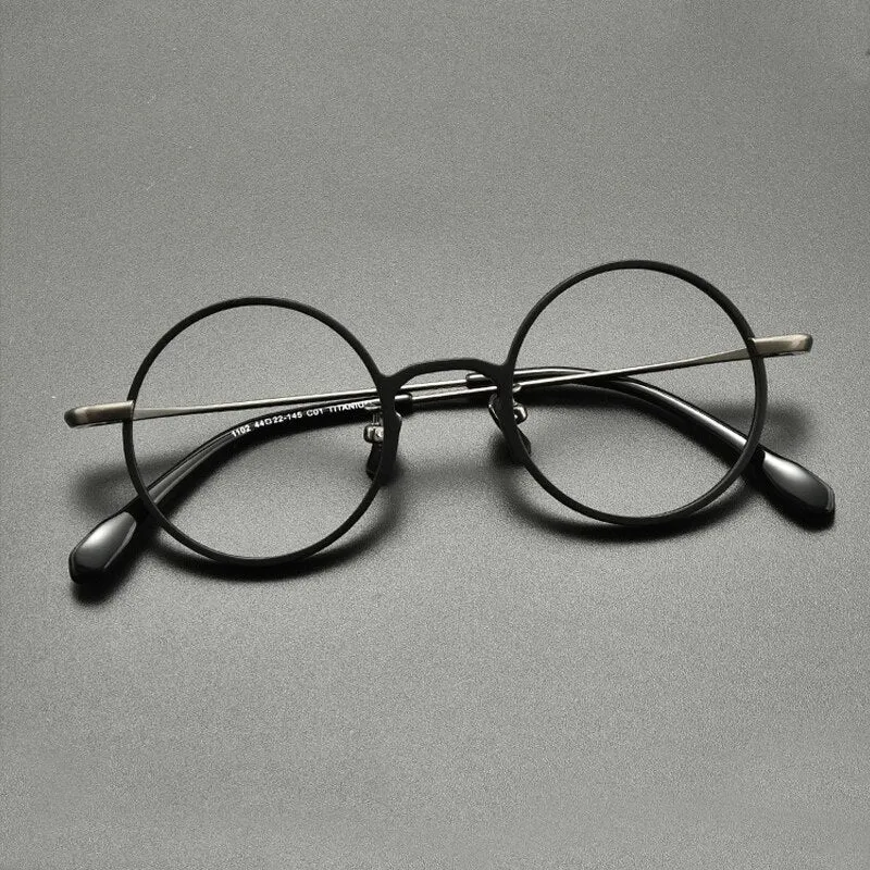 Gatenac Unisex Full Rim Round Titanium Eyeglasses Gxyj847