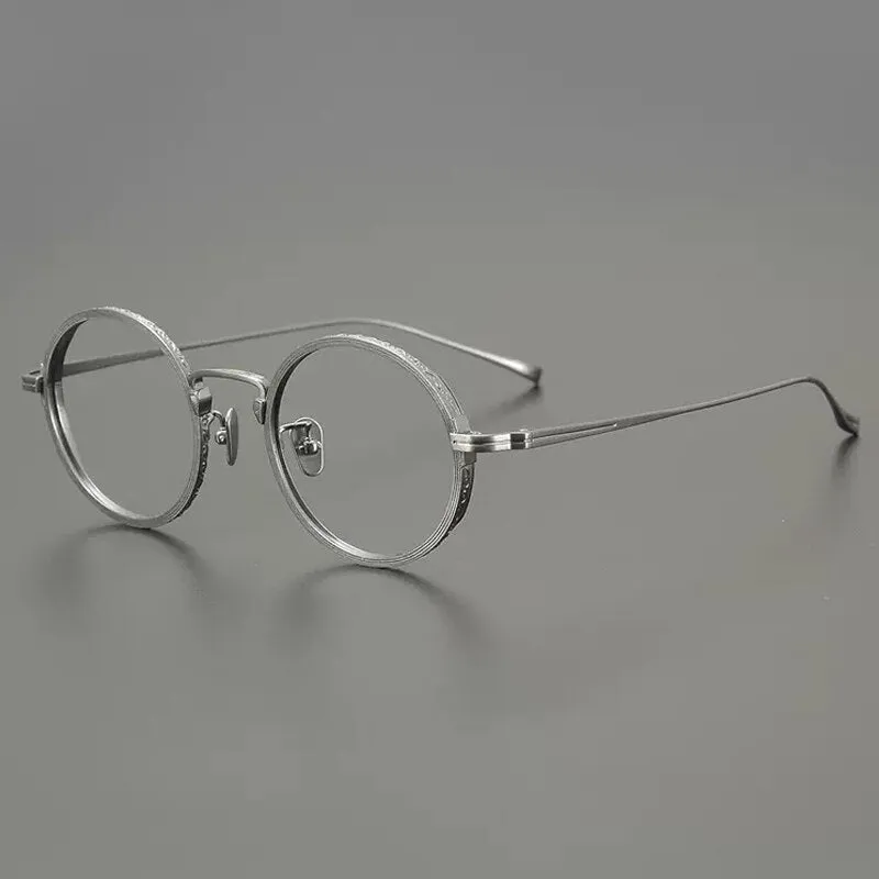 Gatenac Unisex Full Rim Round Titanium Eyeglasses Gxyj893