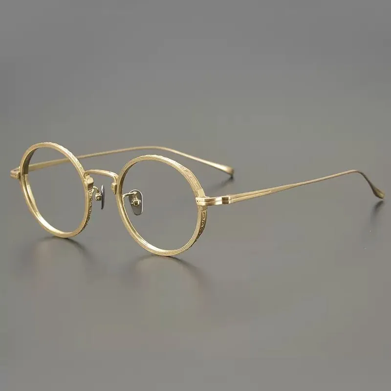 Gatenac Unisex Full Rim Round Titanium Eyeglasses Gxyj893