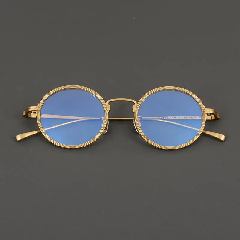 Gatenac Unisex Full Rim Round Titanium Eyeglasses Gxyj893