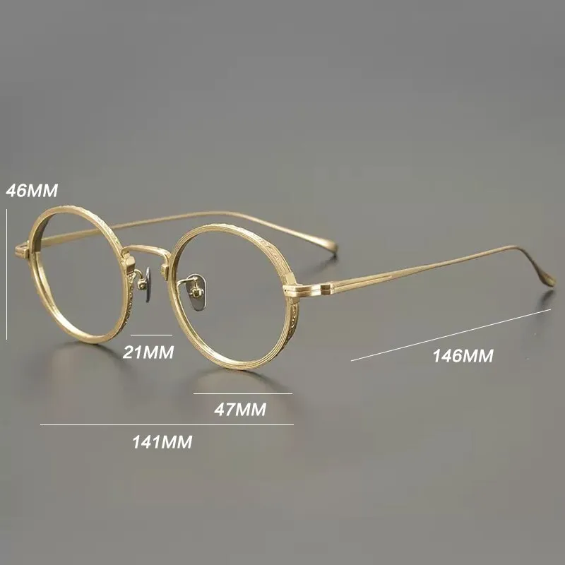 Gatenac Unisex Full Rim Round Titanium Eyeglasses Gxyj893