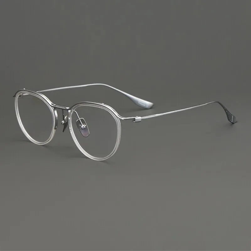 Gatenac Unisex Full Rim Round Titanium Eyeglasses Gxyj895