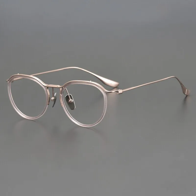 Gatenac Unisex Full Rim Round Titanium Eyeglasses Gxyj895