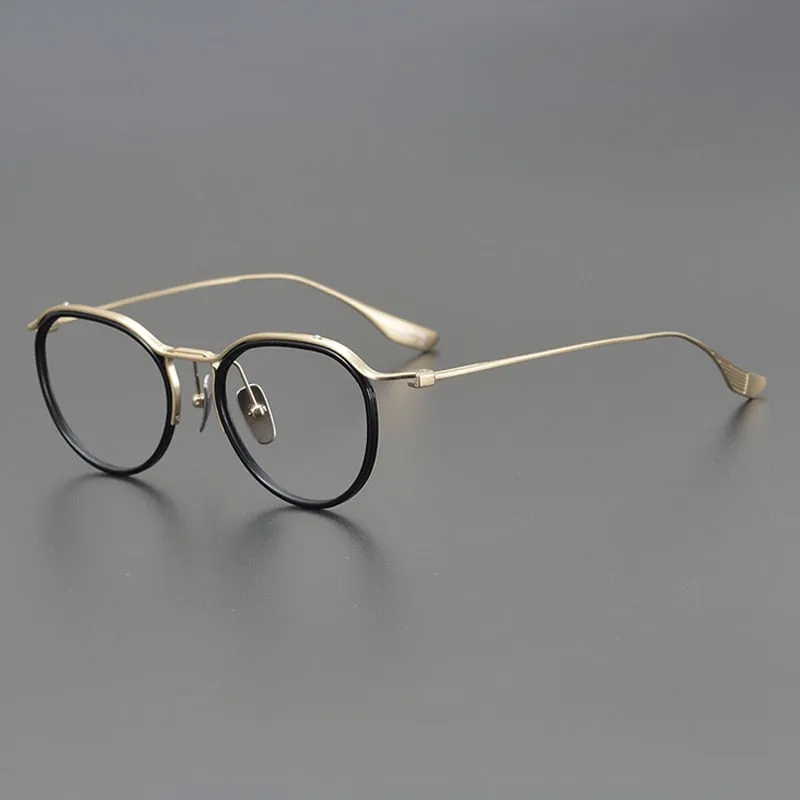 Gatenac Unisex Full Rim Round Titanium Eyeglasses Gxyj895