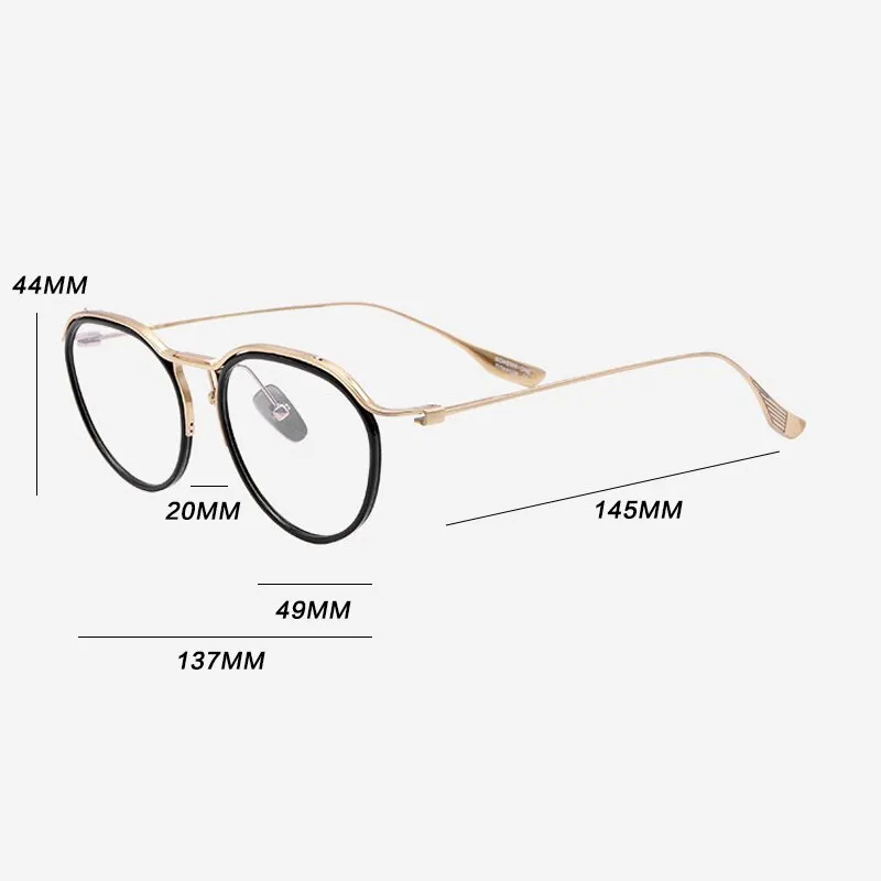 Gatenac Unisex Full Rim Round Titanium Eyeglasses Gxyj895