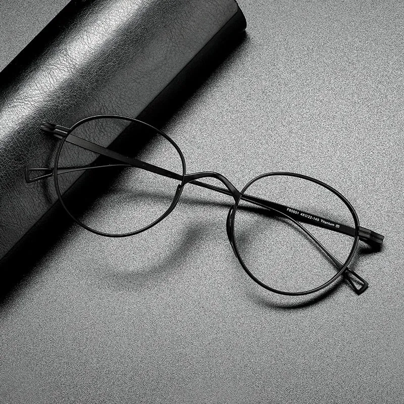 Gatenac Unisex Full Rim Round Titanium Frame Eyeglasses Gxyj485