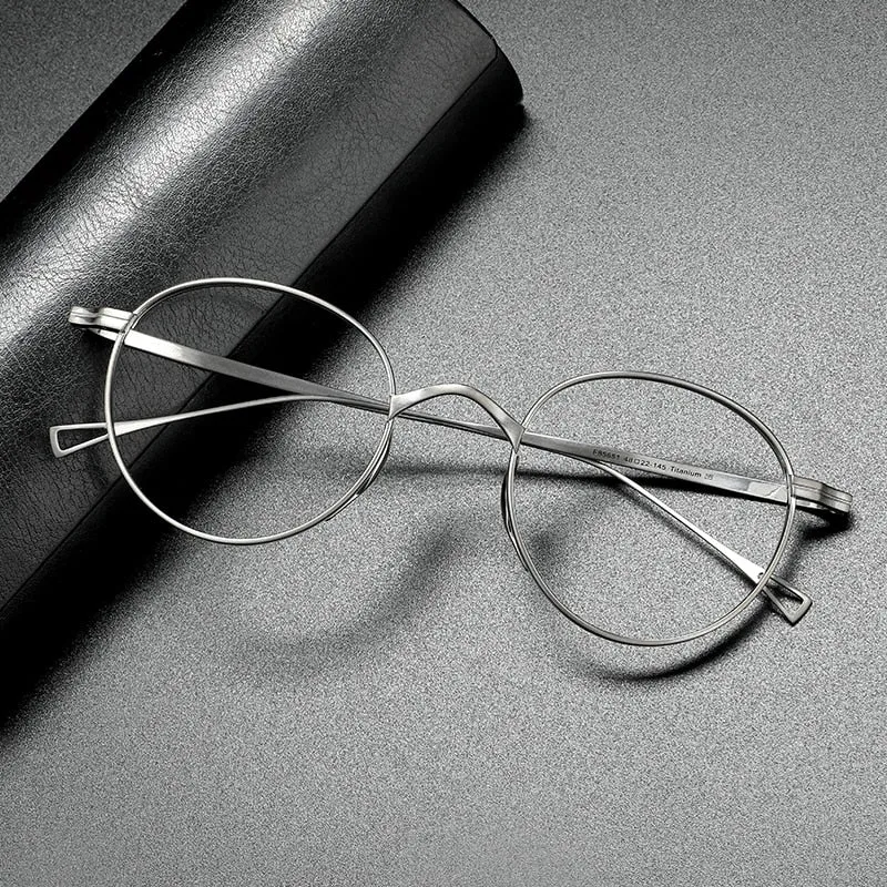 Gatenac Unisex Full Rim Round Titanium Frame Eyeglasses Gxyj485
