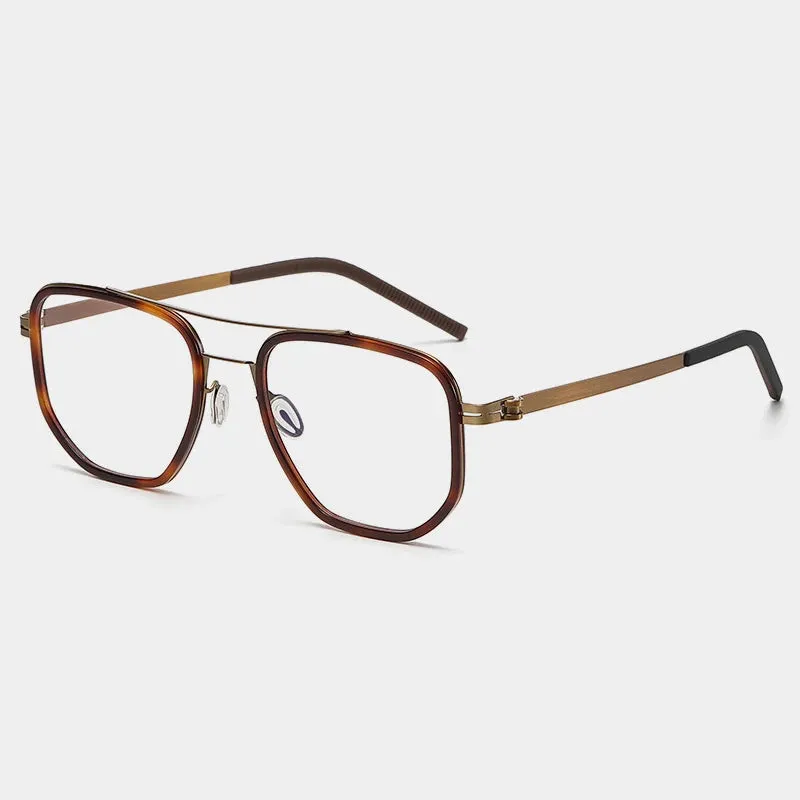 Gatenac Unisex Full Rim Square Acetate Eyeglasses Gxyj-1185