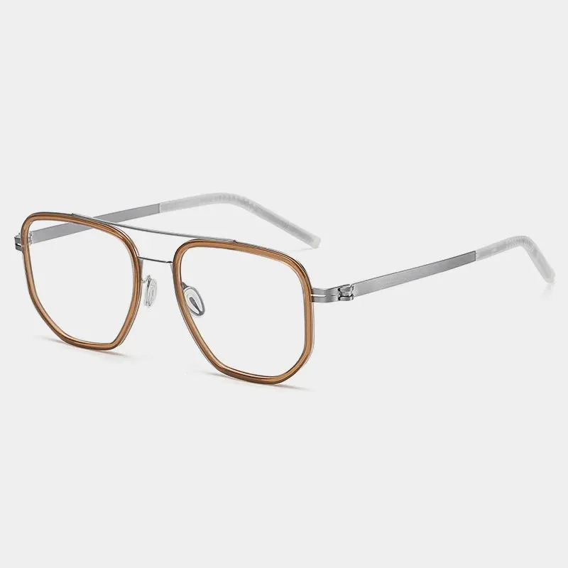Gatenac Unisex Full Rim Square Acetate Eyeglasses Gxyj-1185