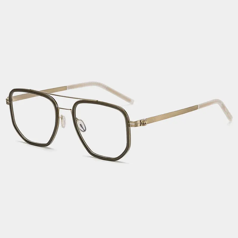 Gatenac Unisex Full Rim Square Acetate Eyeglasses Gxyj-1185