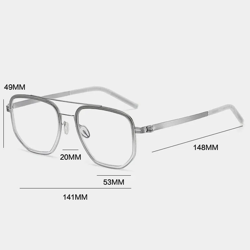 Gatenac Unisex Full Rim Square Acetate Eyeglasses Gxyj-1185