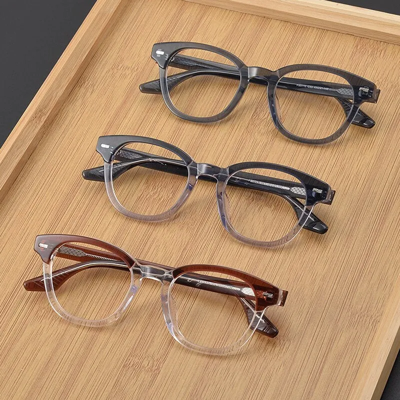 Gatenac Unisex Full Rim Square Acetate Eyeglasses Gxyj1113