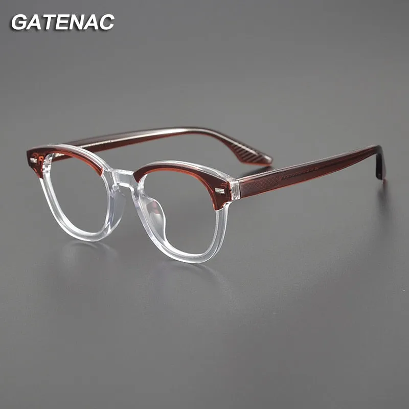 Gatenac Unisex Full Rim Square Acetate Eyeglasses Gxyj1113