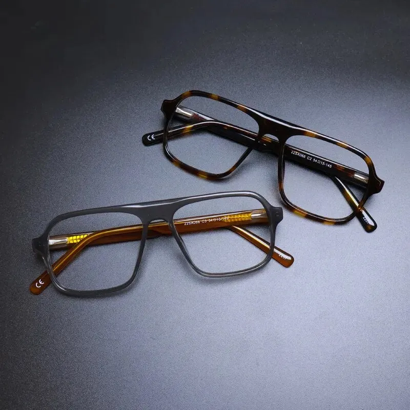 Gatenac Unisex Full Rim Square Acetate Eyeglasses Gxyj1133