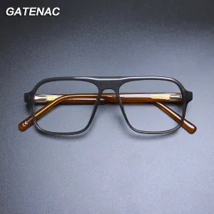 Gatenac Unisex Full Rim Square Acetate Eyeglasses Gxyj1133