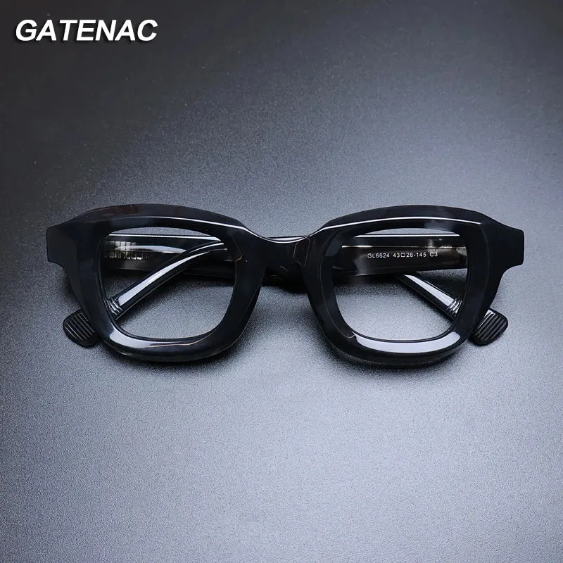 Gatenac Unisex Full Rim Square Acetate Eyeglasses Gxyj1145