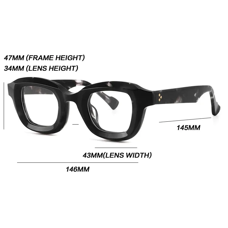 Gatenac Unisex Full Rim Square Acetate Eyeglasses Gxyj1145