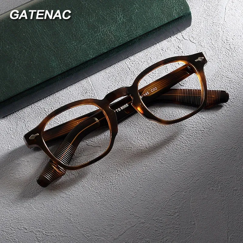 Gatenac Unisex Full Rim Square Acetate Eyeglasses Gxyj1453