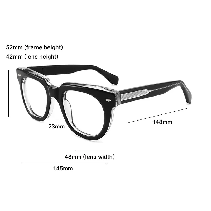 Gatenac Unisex Full Rim Square Acetate Eyeglasses Gxyj1470
