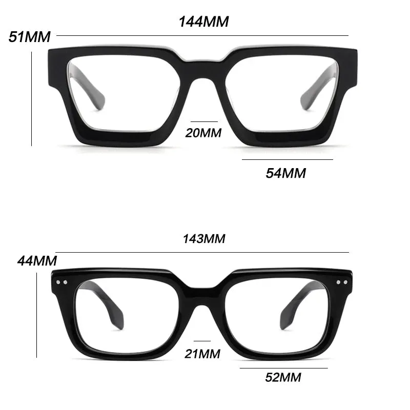 Gatenac Unisex Full Rim Square Acetate Frame Eyeglasses Gxyj724