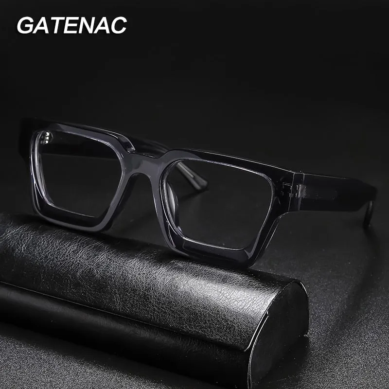 Gatenac Unisex Full Rim Square Acetate Frame Eyeglasses Gxyj724