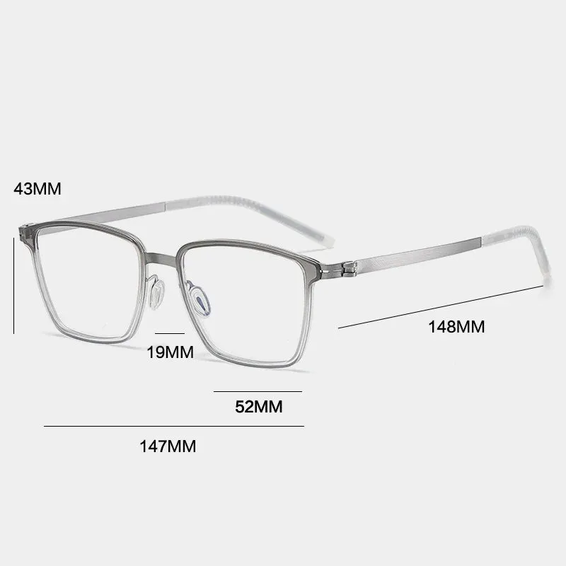 Gatenac Unisex Full Rim Square Alloy Eyeglasses Gxyj--1182
