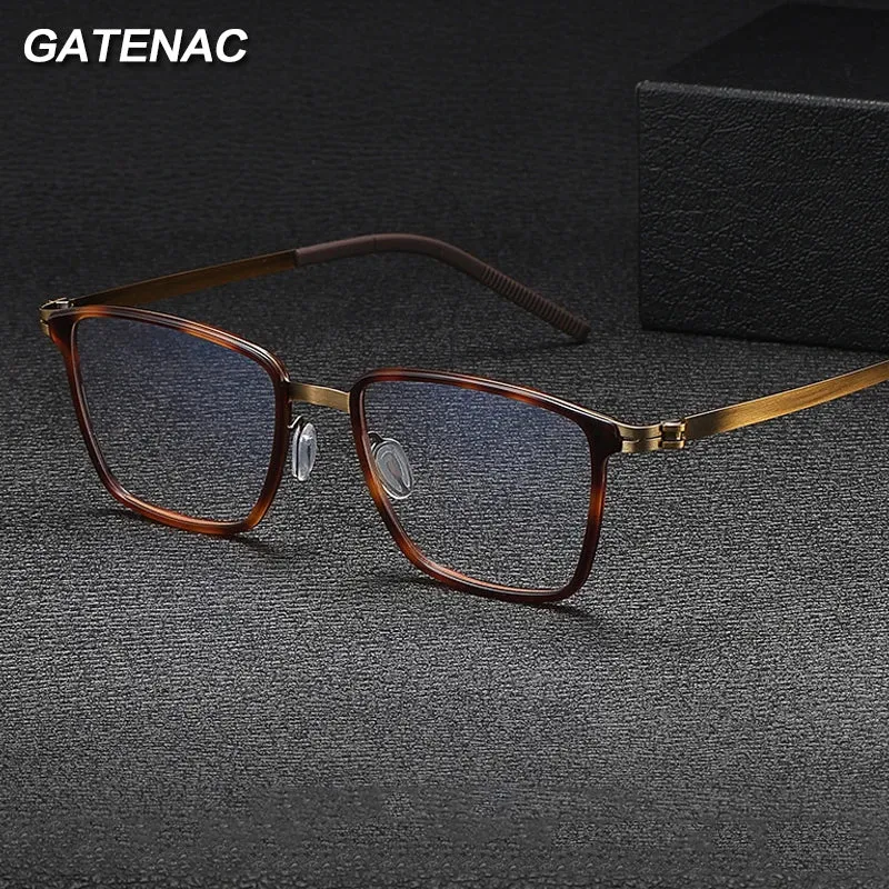 Gatenac Unisex Full Rim Square Alloy Eyeglasses Gxyj--1182
