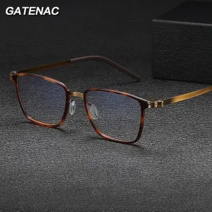 Gatenac Unisex Full Rim Square Alloy Eyeglasses Gxyj--1182