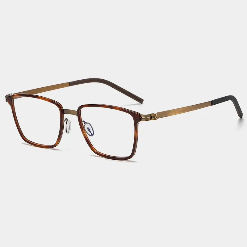 Gatenac Unisex Full Rim Square Alloy Eyeglasses Gxyj--1182