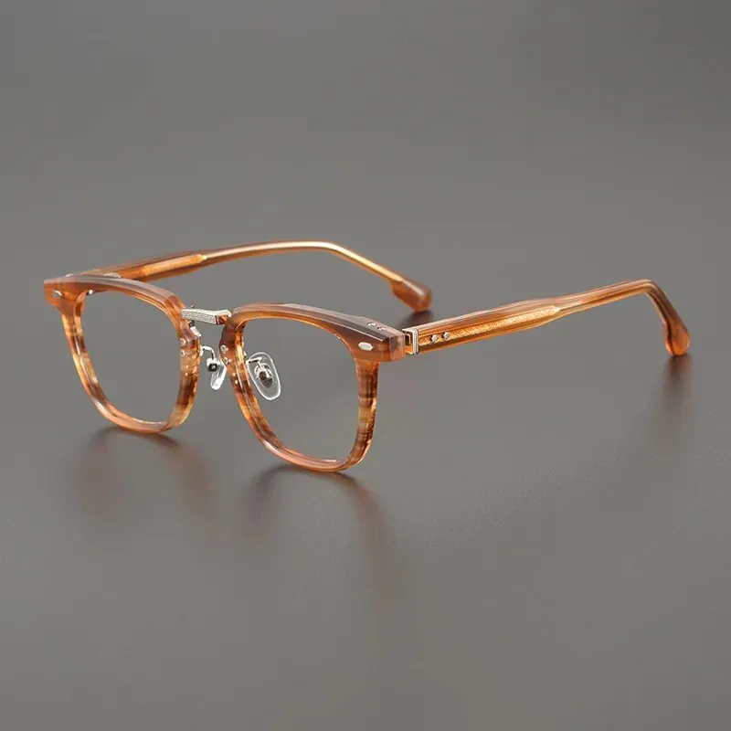 Gatenac Unisex Full Rim Square Titanium Acetate Eyeglasses Gxyj1130